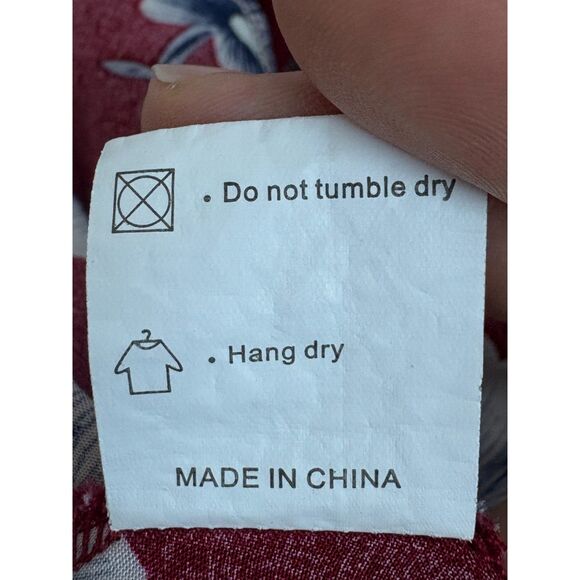 Long Red Maxi Floral Dress Size S Romantic Summer Vacation Feminine Flowers Cute - Picture 9 of 12